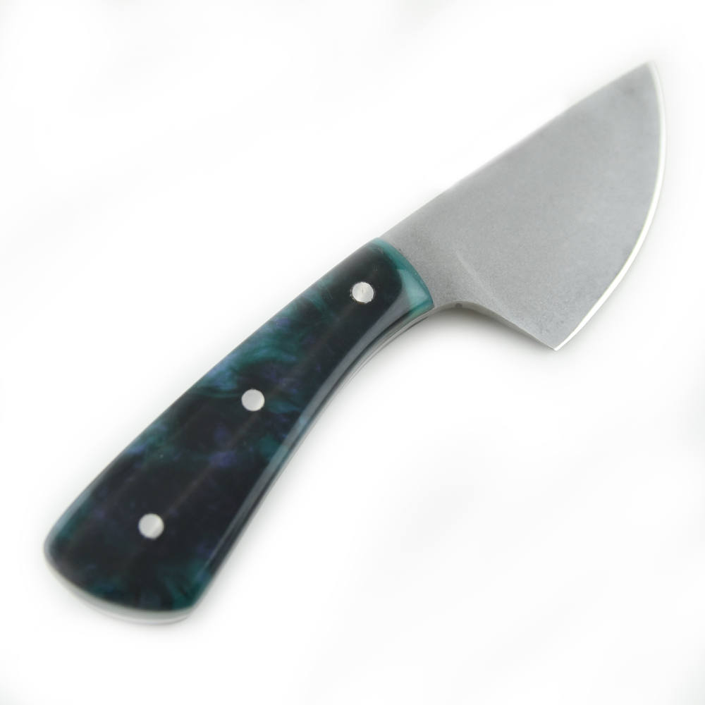Teal Purple Black Handle - Matte Finish Skinner Knife 1095 Steel